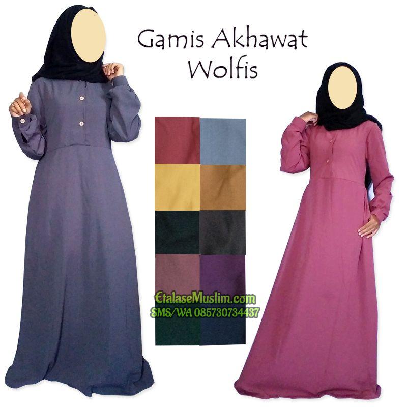 [Size M] Gamis Akhawat Syari Wolfis / Wolvis / Woolpeach / Busui