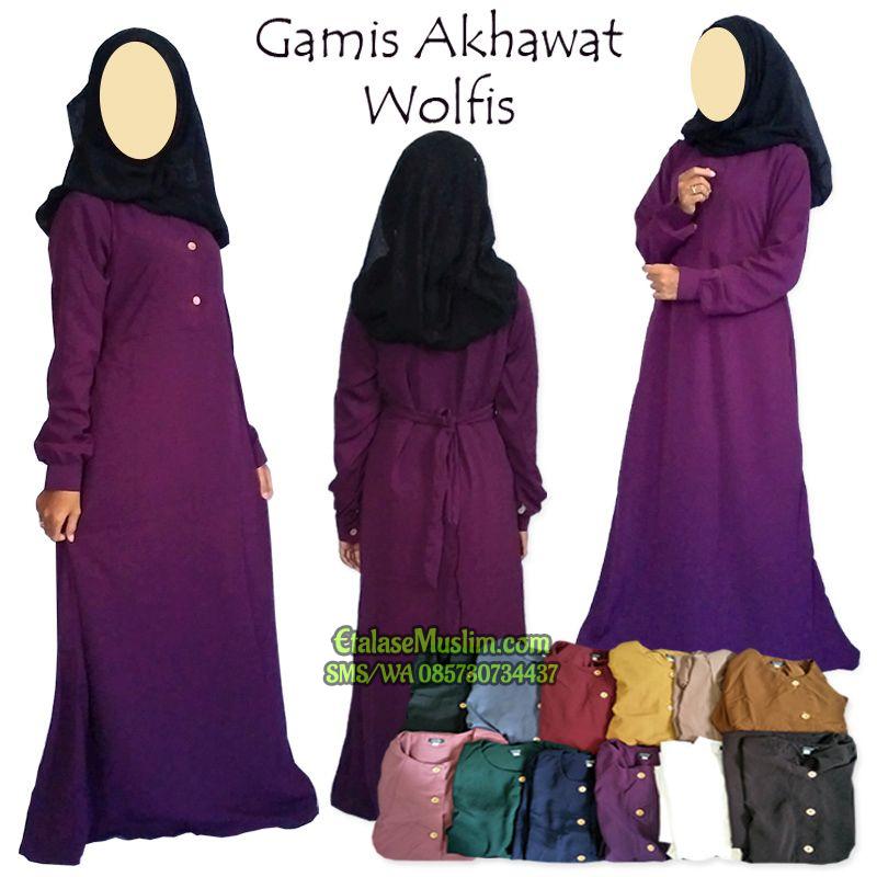 [Size M] Gamis Akhawat Syari Wolfis / Wolvis / Woolpeach / Busui