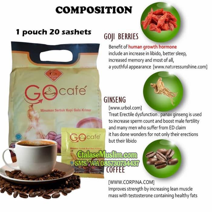 GO CAFE 20 Sachet - Minuman Kopi Gula Krimer Ginseng Gojiberry