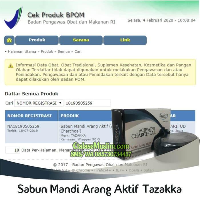 Sabun Mandi ACTIVATED CHARCHOAL ARANG AKTIF TAZAKKA BPOM POM NA