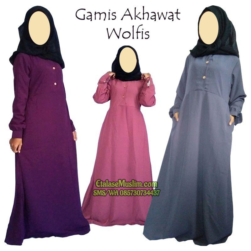 [Size L] Gamis Akhawat Syari Wolfis / Wolvis / Woolpeach / Busui